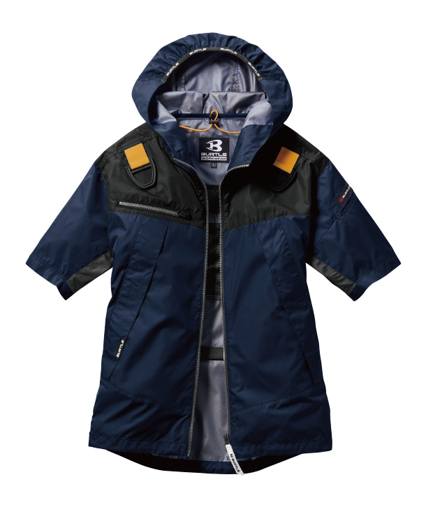 BURTLE  空調服 エアークラフト  パーカー半袖ジャケット(男女兼用) (単品)  　AC1096