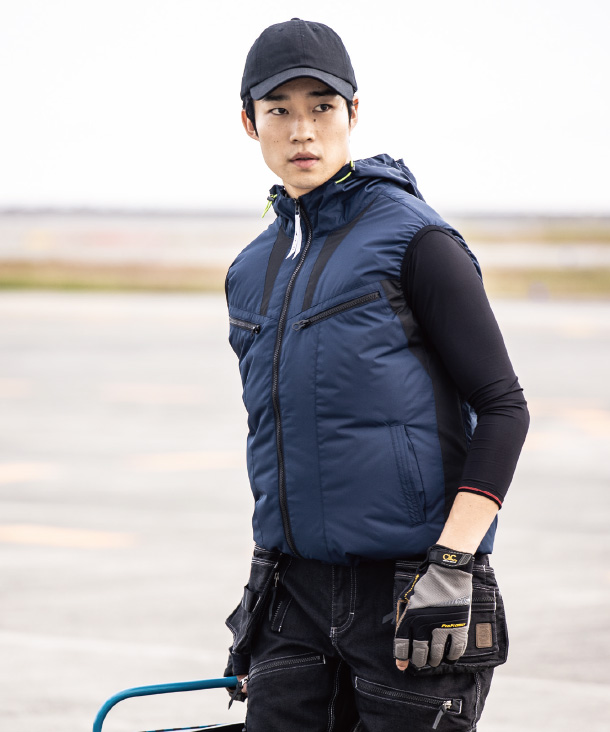 EARLY BIRD 空調服・空調風神服  フード付 ベスト  (単品)EBA5019