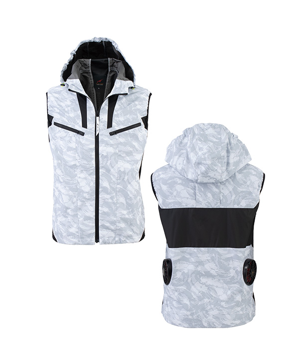 EARLY BIRD 空調服・空調風神服  フード付 ベスト リチウムイオンバッテリーセット   (ブルートゥース対応)EBA5019-b