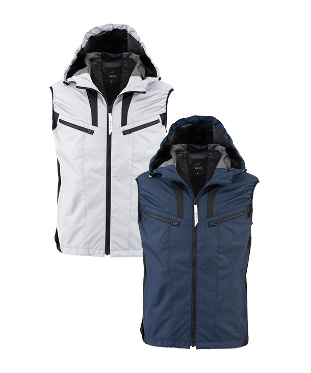 EARLY BIRD 空調服・空調風神服  フード付 ベスト リチウムイオンバッテリーセット   (ブルートゥース対応)EBA5019-b