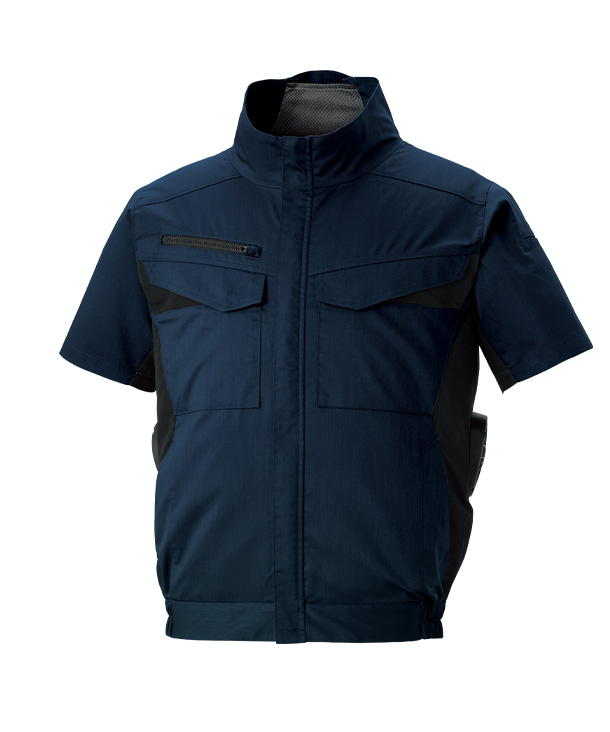 【SUN-S】サンエス空調風神服・空調服 半袖ブルゾン(サイドファン取り付け、エコ、帯電防止JIS T 811適合) KF92650