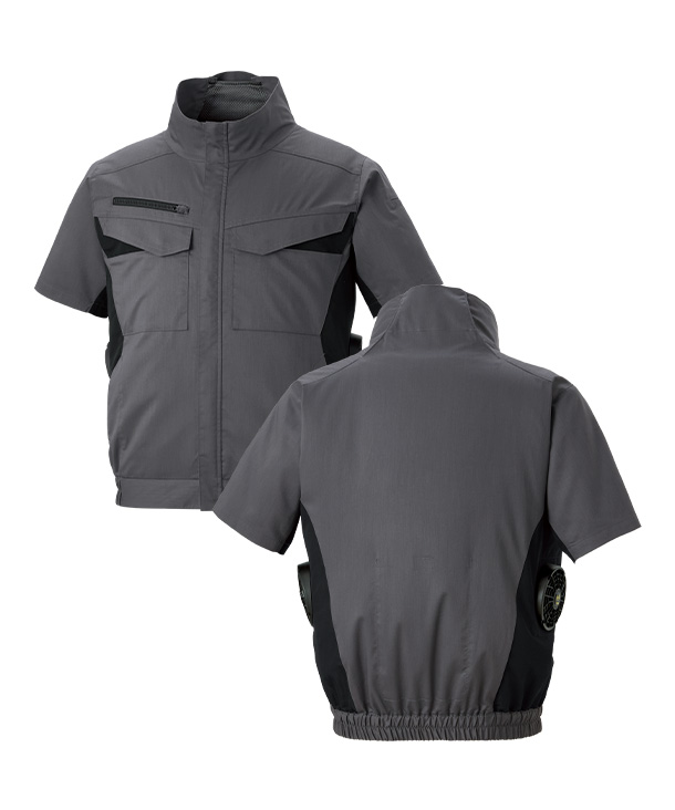 【SUN-S】サンエス空調風神服・空調服 半袖ブルゾン(サイドファン取り付け、エコ、帯電防止JIS T 811適合) KF92650-K24