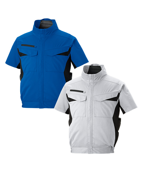 【SUN-S】サンエス空調風神服・空調服 半袖ブルゾン(サイドファン取り付け、エコ、帯電防止JIS T 811適合) KF92650-K24