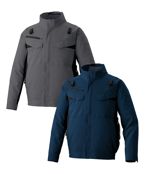 【SUN-S】サンエス空調風神服・空調服 長袖ブルゾン(サイドファン取り付け、エコ、帯電防止JIS T 811適合、ハーネス対応) KF92651G