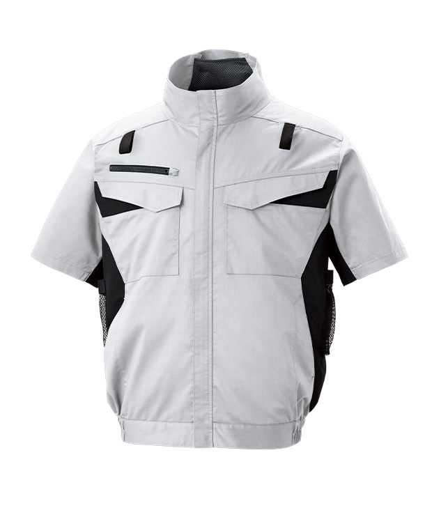 【SUN-S】サンエス空調風神服・空調服 半袖ブルゾン(サイドファン取り付け、エコ、帯電防止JIS T 811適合、ハーネス対応) KF92650G