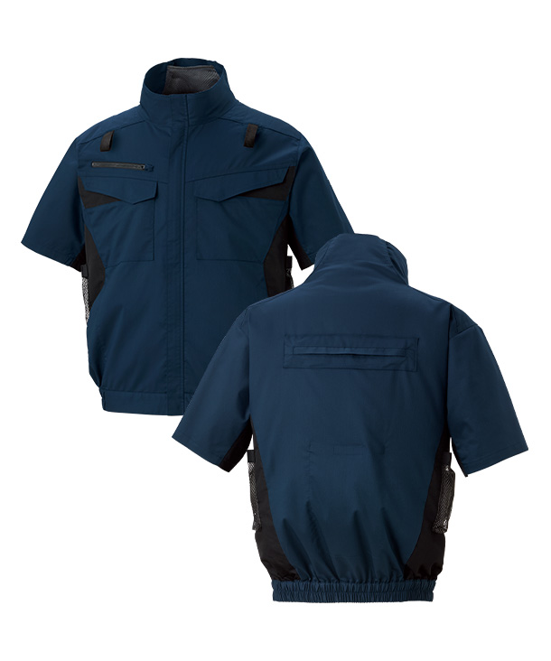【SUN-S】サンエス空調風神服・空調服 半袖ブルゾン(サイドファン取り付け、エコ、帯電防止JIS T 811適合、ハーネス対応) KF92650G-K24