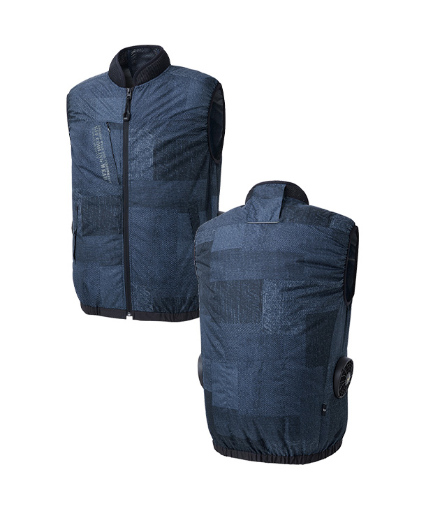 【SUN-S】サンエス空調風神服・空調服 ベスト(サイドファン取り付け、チタン加工) KF92442