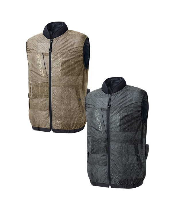 【SUN-S】サンエス空調風神服・空調服 ベスト(サイドファン取り付け、チタン加工) KF92442