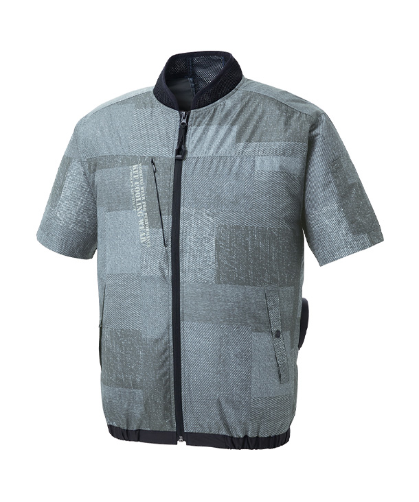 【SUN-S】サンエス空調風神服・空調服 半袖ブルゾン(サイドファン取り付け、チタン加工) KF92440