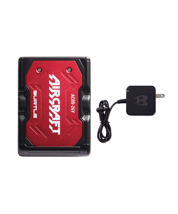BURTLE  AIR CRAFT  メタリックレッドバッテリー+ザックファンセット AC09-red-AC09-2