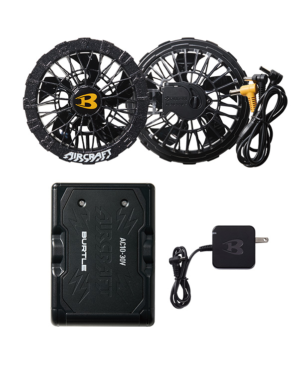 BURTLE AIR CRAFT マットブラックバッテリー+アーバンブラックファンセット AC10-blc-AC10-2-ablc