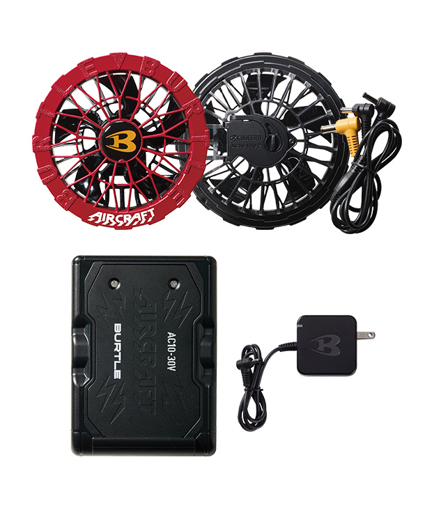BURTLE AIR CRAFT マットブラックバッテリー+スパイダーレッドファンセット AC10-blc-AC10-2-red