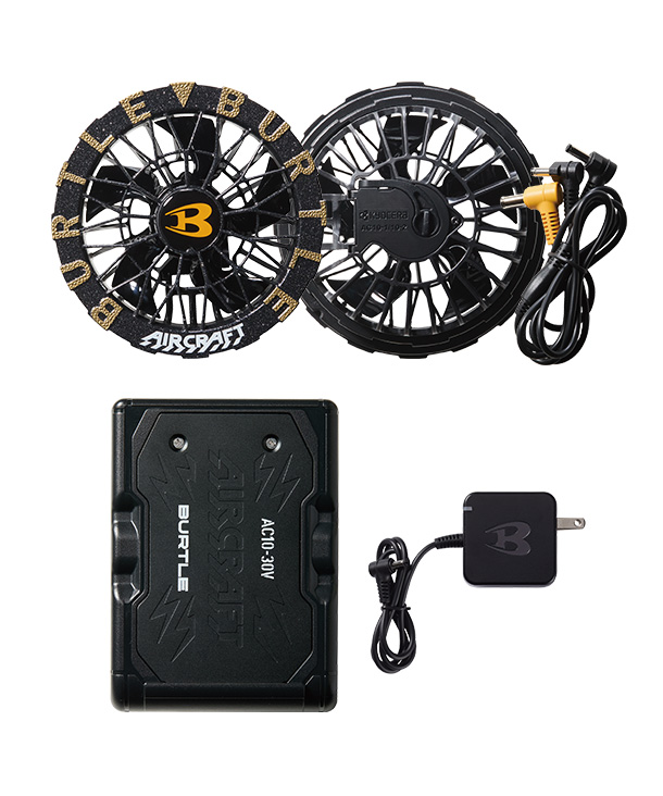 BURTLE AIR CRAFT マットブラックバッテリー+メタリックゴールドファンセット AC10-blc-AC10-2-gold