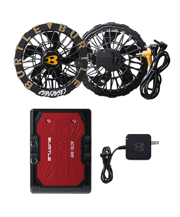 BURTLE AIR CRAFT メタリックレッドバッテリー+メタリックゴールドファンセット AC10-red-AC10-2-gold