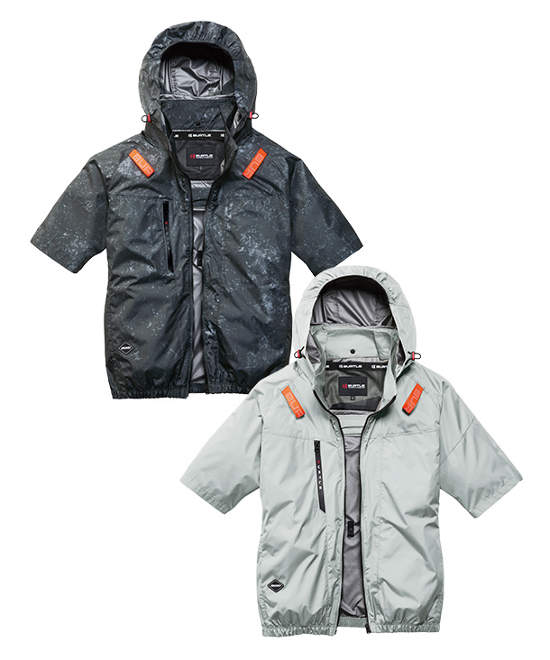 【BURTLE】バートル AIR CRAFT AC半袖ブルゾン(ハイバックファン取り付け、チタン加工) 30Vハイパワーファン・バッテリーセット AC2096HB-b【2026年製】