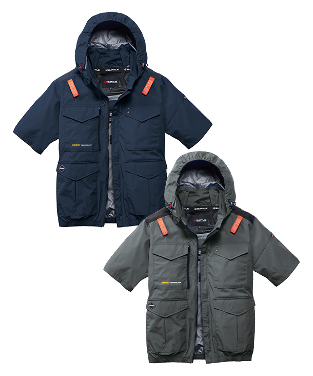 【BURTLE】バートル AIR CRAFT AC半袖ブルゾン(ハイバックファン取り付け、チタン加工) AC2106【2026年製】