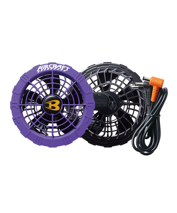 BURTLE  AIR CRAFT  マットブラックバッテリー+ジェットパープルファンセット AC08-blc-AC08-2-purple