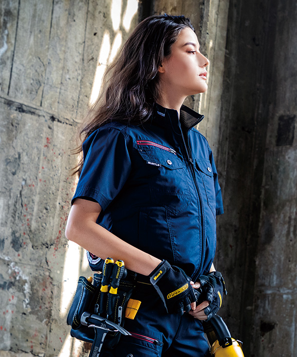 【BURTLE】バートル AIR CRAFT AC半袖ブルゾン(ローバックファン取り付け、チタン加工) AC7146【2026年】