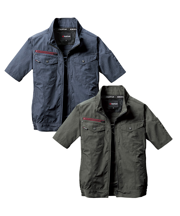 【BURTLE】バートル AIR CRAFT AC半袖ブルゾン(ローバックファン取り付け、チタン加工) 　30Vハイパワーファン・バッテリーセット AC7146-b【2026年製】