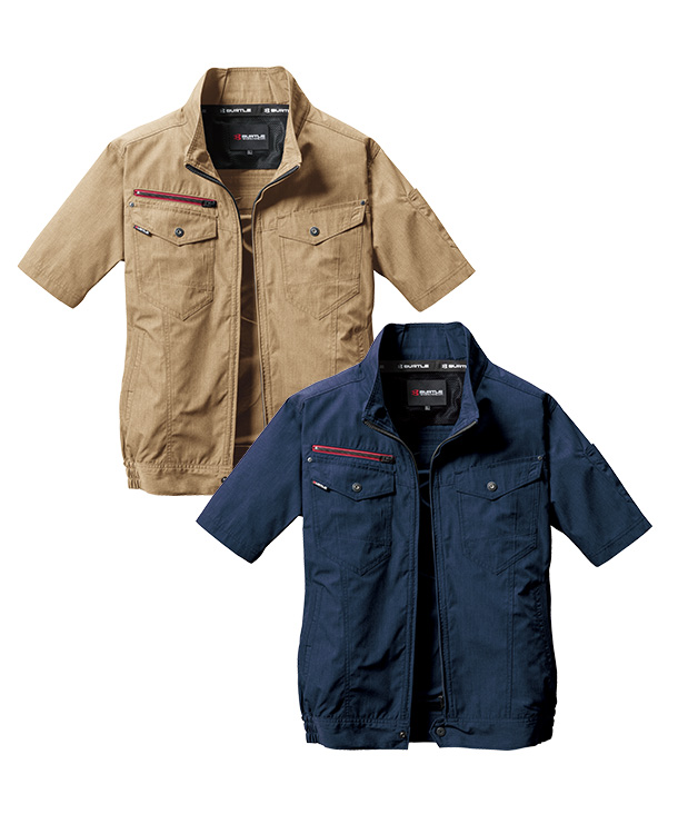 【BURTLE】バートル AIR CRAFT AC半袖ブルゾン(ローバックファン取り付け、チタン加工) 　30Vハイパワーファン・バッテリーセット AC7146-b【2026年製】