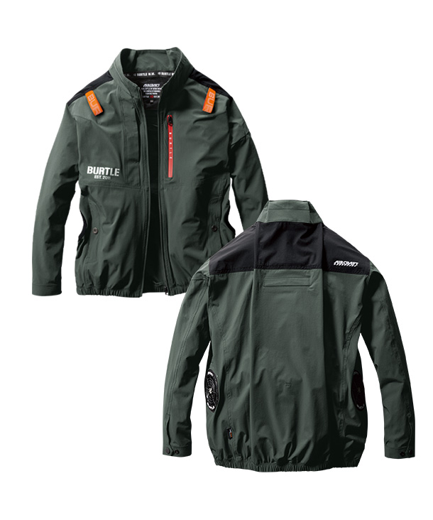 【OUTLET】限定価格!!BURTLE ファン付ウエア AIR CRAFT  CORDURA 4WAY  サイドファン  ストレッチ ブルゾン (単品) AC2001