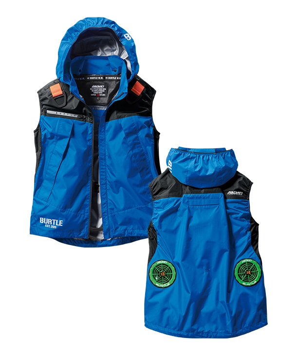 BURTLE ファン付ウエア AIR CRAFT フード付 ベスト リチウムイオン  