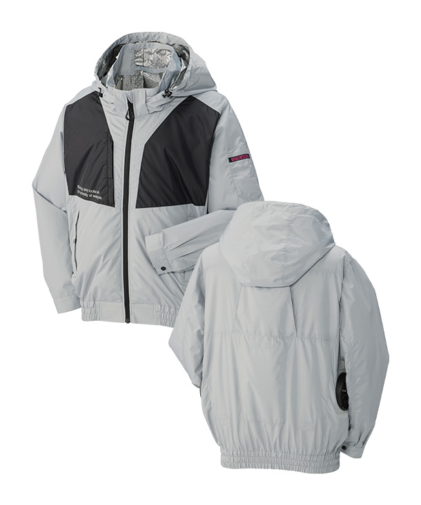 【The tough】アタックベース空調風神服・空調服 長袖ブルゾン(サイドファン取り付け、チタン加工、フード、制電) 2443-ab