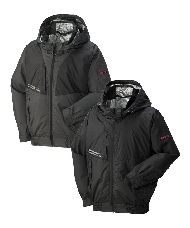 【The tough】アタックベース空調風神服・空調服 長袖ブルゾン(サイドファン取り付け、チタン加工、フード、制電) 2443-ab