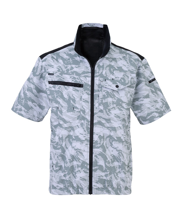 【bigborn】ビッグボーン 空調風神服・空調服 半袖ブルゾン (ローバックファン取り付け、チタン加工)  EBA5138/EBA5138K