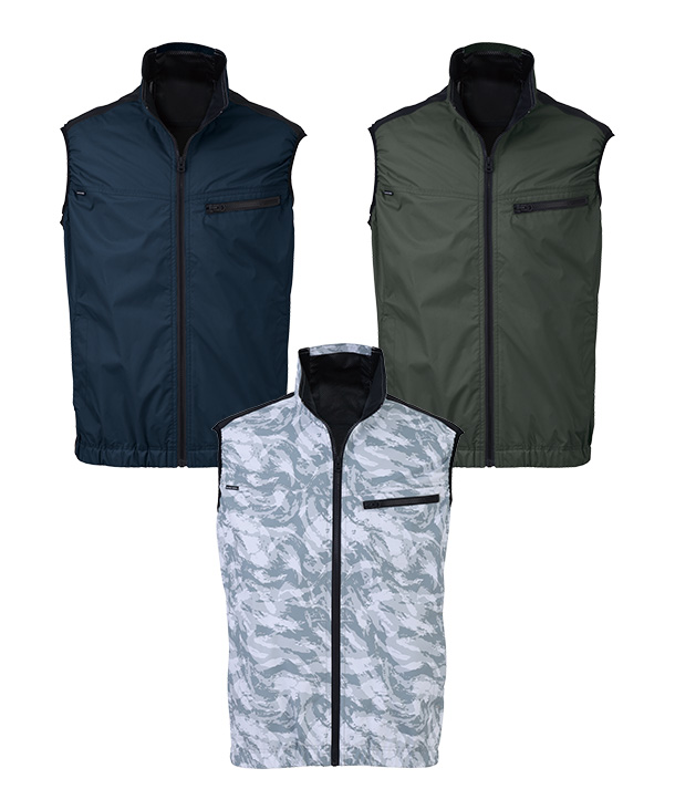 【bigborn】ビッグボーン 空調風神服・空調服 ベスト (サイドファン取り付け、チタン加工) EBA5139/EBA5139K