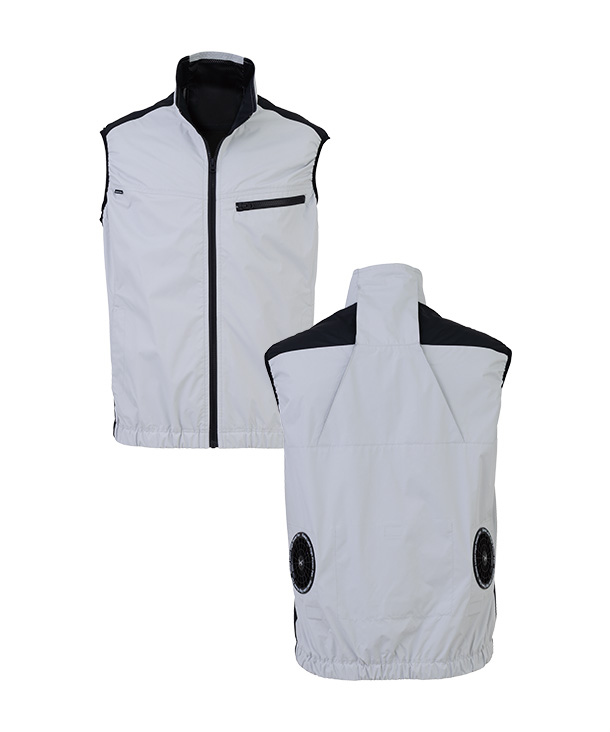 【bigborn】ビッグボーン 空調風神服・空調服 ベスト (サイドファン取り付け、チタン加工)  24Vハイパワーファン・バッテリーセット EBA5139/EBA5139K-K24