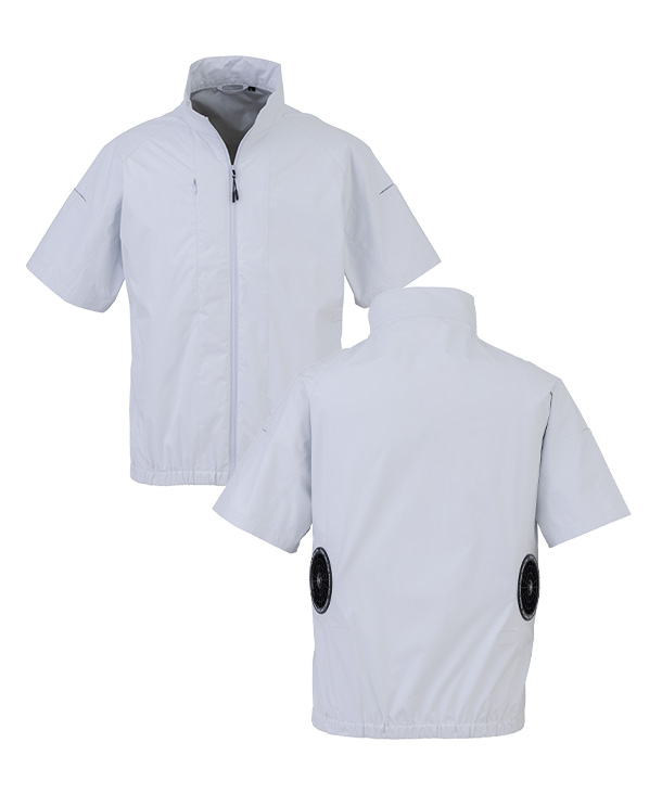 【bigborn】ビッグボーン 空調風神服・空調服 半袖ブルゾン (ローバックファン取り付け、チタン加工)  EBA5178