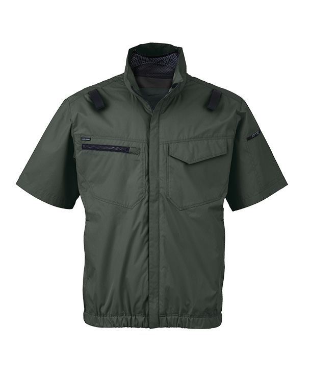 【bigborn】ビッグボーン 空調風神服・空調服 半袖ブルゾン (ハイバックファン取り付け、チタン加工、ハーネス)  EBA5148