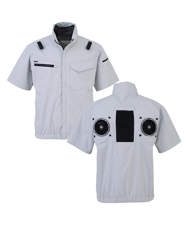 【bigborn】ビッグボーン 空調風神服・空調服 半袖ブルゾン (ハイバックファン取り付け、チタン加工、ハーネス)  EBA5148