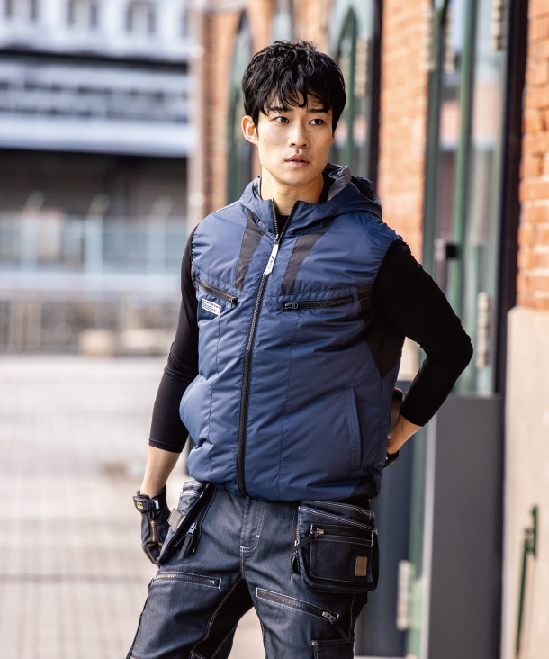 【bigborn】ビッグボーン 空調風神服・空調服 ベスト(チタン加工) EBA5019A/EBA5019AK