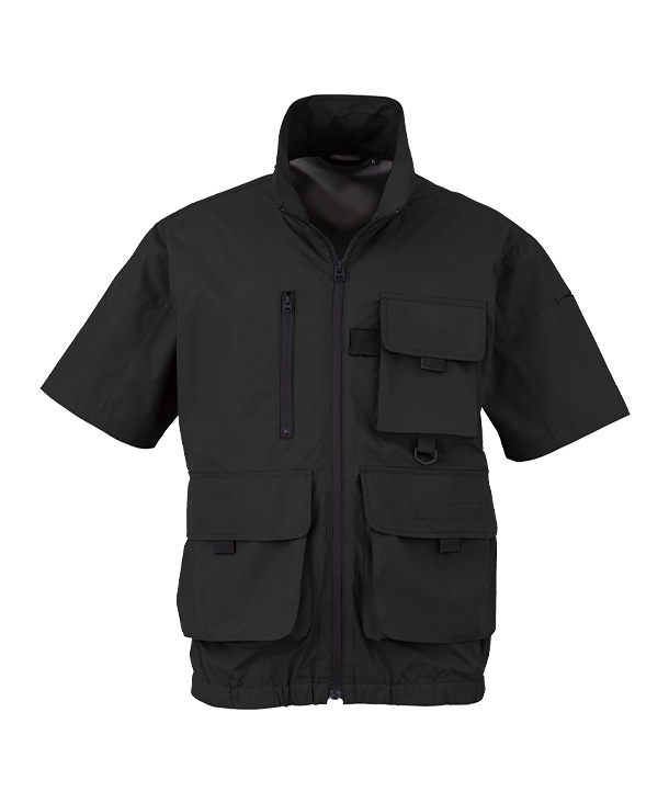 【bigborn】ビッグボーン 空調風神服・空調服 半袖ブルゾン (ローバックファン取り付け、チタン加工)  EBA5158