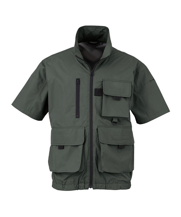 【bigborn】ビッグボーン 空調風神服・空調服 半袖ブルゾン (ローバックファン取り付け、チタン加工) EBA5158