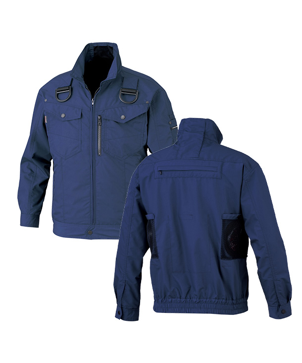 【bigborn】ビッグボーン 空調風神服・空調服 長袖ブルゾン (ローバックファン取り付け、ハーネス) 24Vハイパワーファン・バッテリーセット BK6237FP-K24