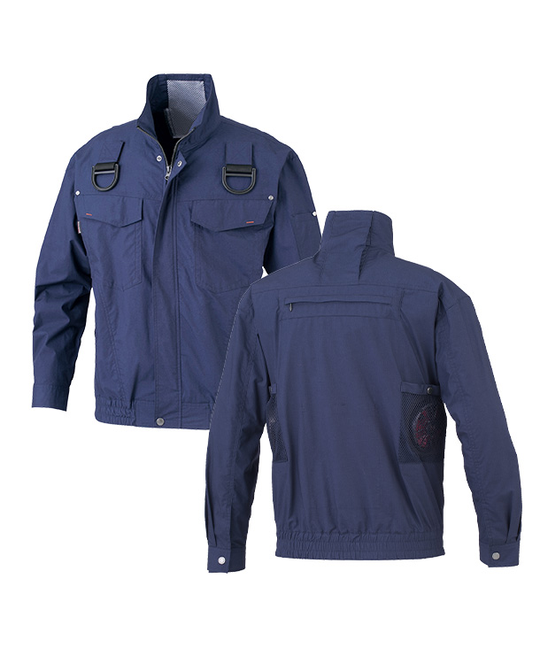 【bigborn】ビッグボーン 空調風神服・空調服 長袖ブルゾン (ローバックファン取り付け、ハーネス) 24Vハイパワーファン・バッテリーセット BK6247FP-K24