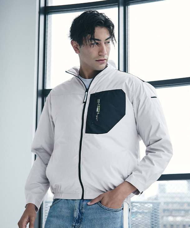 【HOOH】村上被服 空調服 長袖ブルゾン (ハイバックファン取り付け、チタン加工) V1102