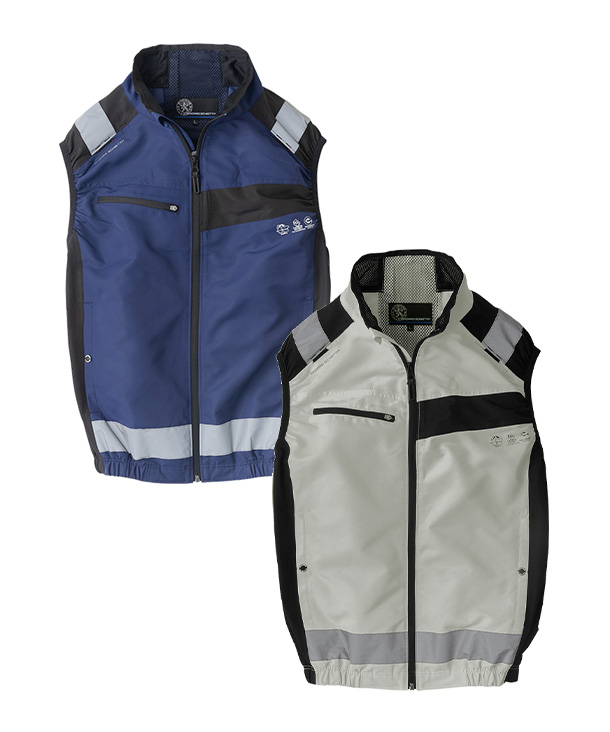 【CO-COS】コーコス空調風神服・空調服 エコ・ボルトクール セーフティベスト (フルハーネス対応,サイドファン取り付け)AE-5569