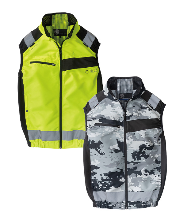 【CO-COS】コーコス空調風神服・空調服 エコ・ボルトクール セーフティベスト (フルハーネス対応,サイドファン取り付け)AE-5569