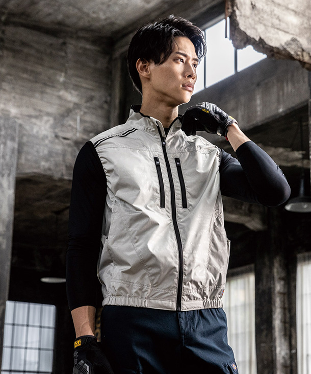 【Dickies】ディッキーズ 空調風神服・空調服 ベスト(サイドファン取り付け、チタン加工) D-229