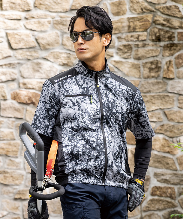 【CO-COS】コーコス空調風神服・空調服 半袖ブルゾン(サイドファン取り付け、チタン加工) G-2030