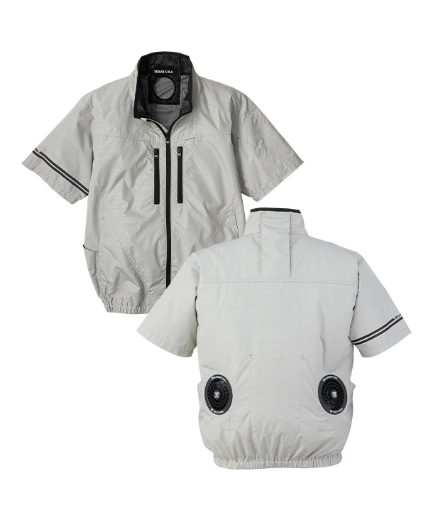 【Dickies】ディッキーズ 空調風神服・空調服 半袖(サイドファン取り付け、チタン加工)　24Vハイパワーファン・バッテリーセット D-220-K24