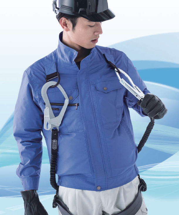 空調服・空調風神服  フルハーネス対応 綿100% 長袖ジャケット (S～7L展開)BK6127F