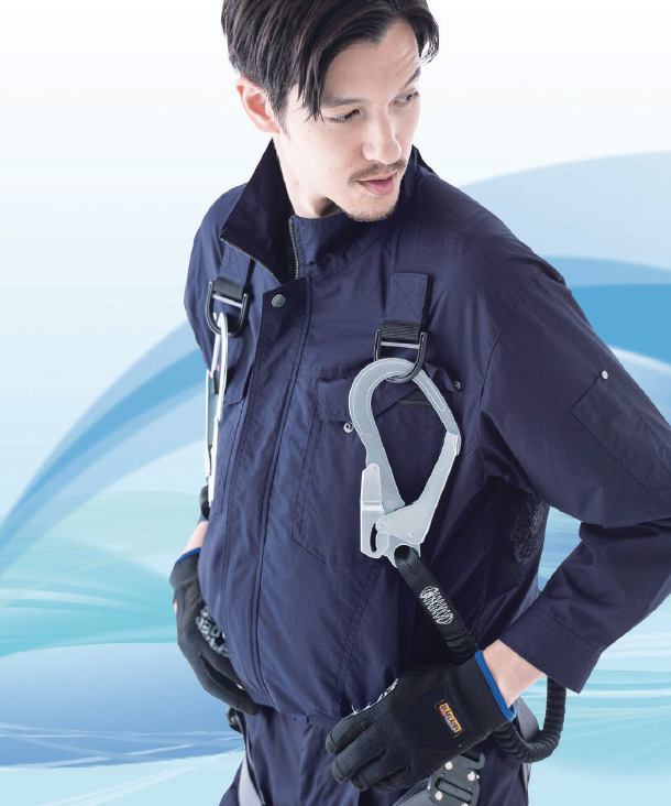 空調服・空調風神服  フルハーネス対応 綿100% 長袖ジャケット (S～7L展開)BK6247F