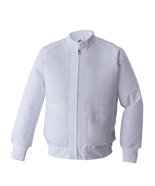 ファン付きウエア・空調風神服 白衣タイプ ポリエステル75%・綿25%  リチウムイオンバッテリーセット003-ab-b