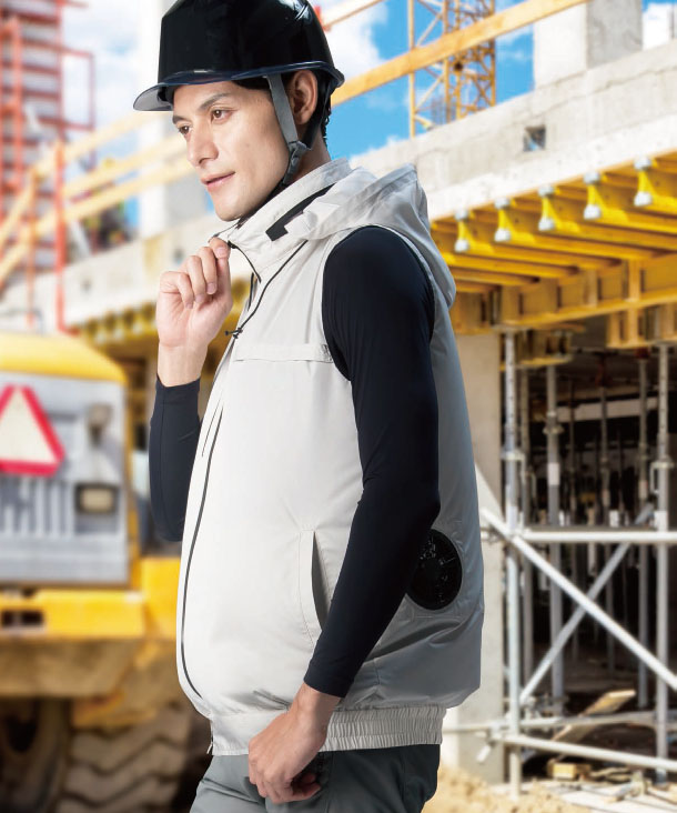 Body fine フード付(収納可) 空調服  ベスト  BF-974