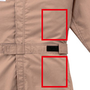 衣服内部の2箇所に電源ユニット用ポケットがあり、お好みの位置をお選びいただけます。